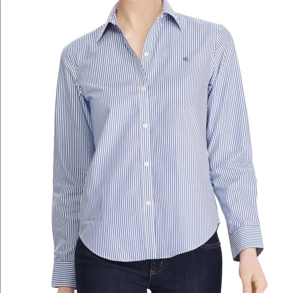 Lauren Ralph Lauren Pinstriped No-Iron Shirt